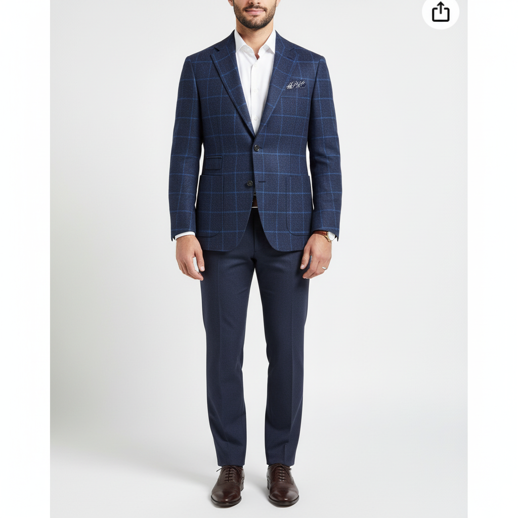 Men’s Brown Checkered Tweed Blazer – Classic Heritage Design