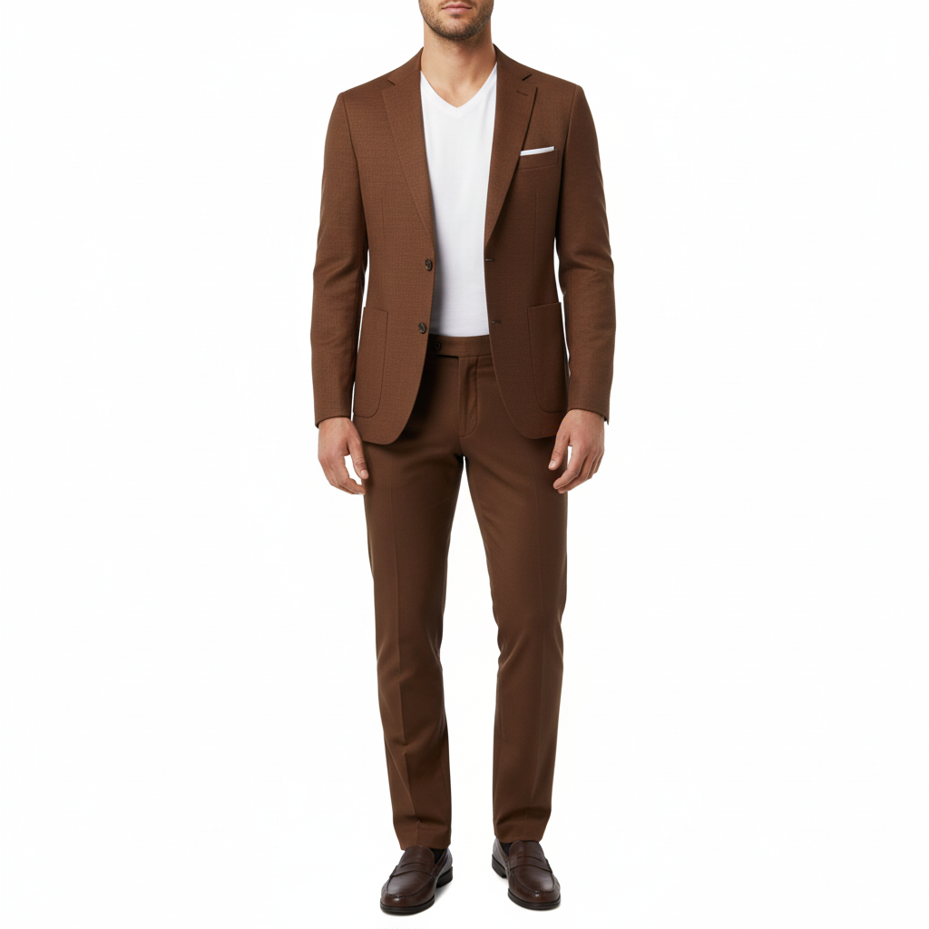 Men’s Light Beige Casual Blazer – Modern Slim Fit with Pocket Detailing