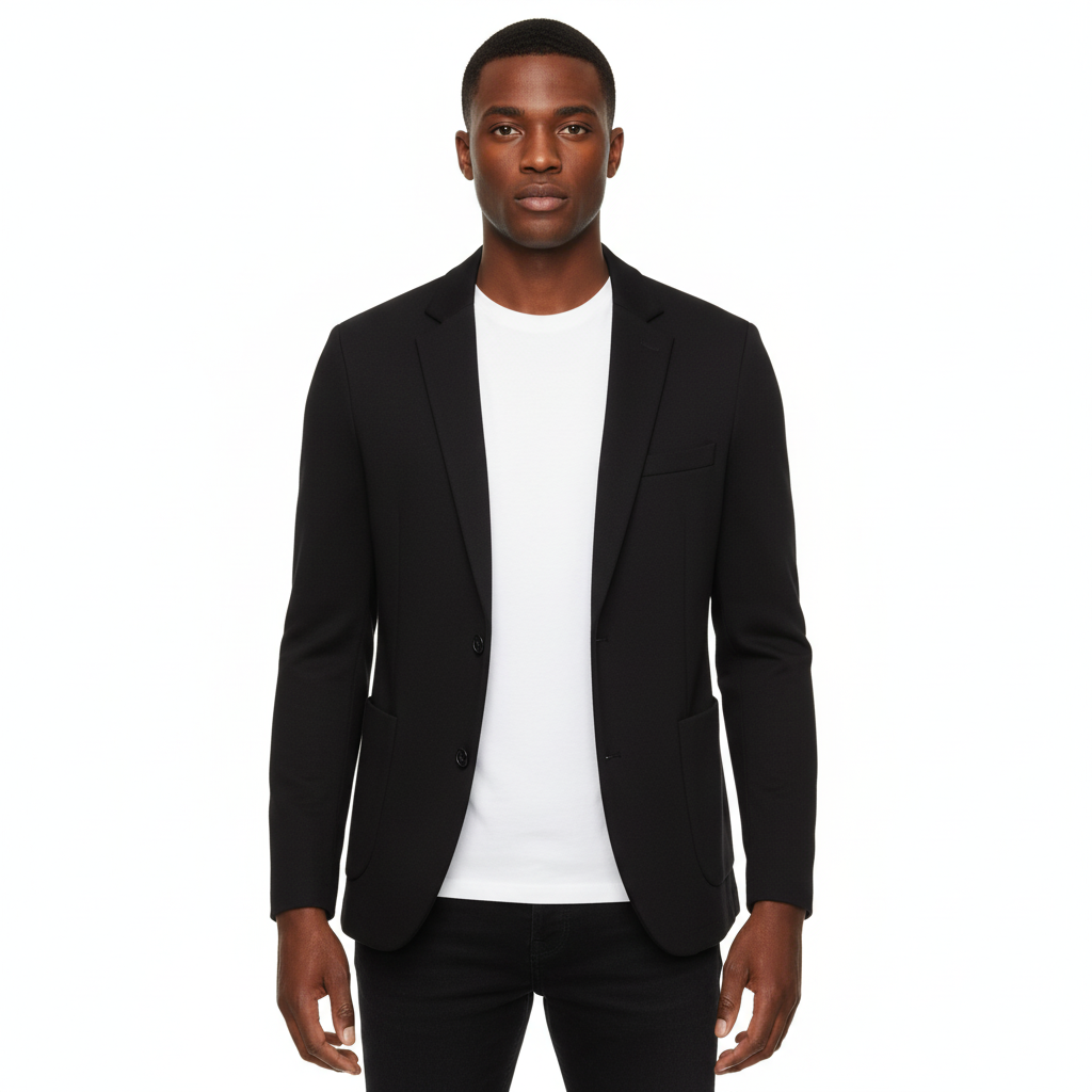 Men’s Classic Grey Two-Button Blazer – Tailored Modern Fit